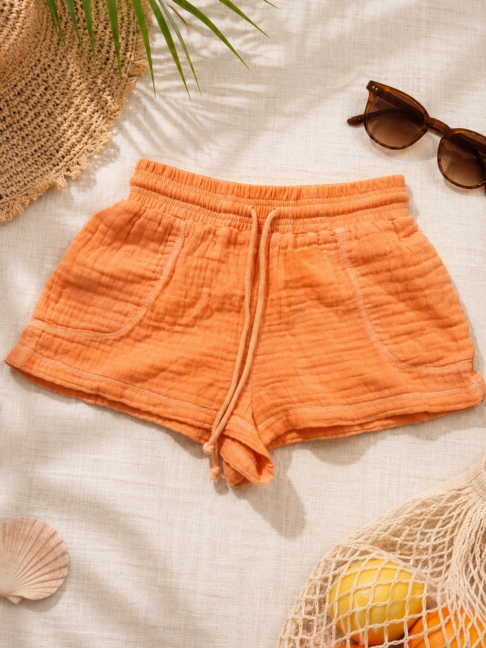 Out From Under Cotton Lounge Shorts Size XS Neon Orange Urban Outfitters